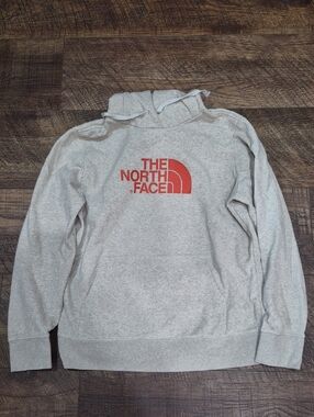 Women's The North Face Light Heather Gray Hoodie Size XL Gorpcore